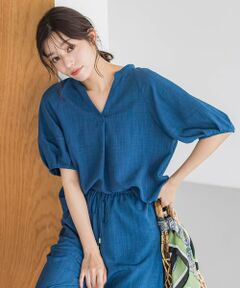 Droite lautreamont / ドロワットロートレアモン シャツ・ブラウス | タンブラーブッチャーキーネックブラウス≪手洗い可能≫