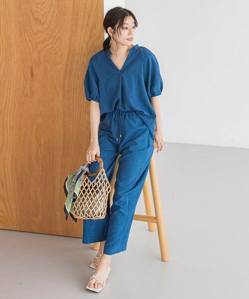 Droite lautreamont / ドロワットロートレアモン シャツ・ブラウス | タンブラーブッチャーキーネックブラウス≪手洗い可能≫ | 詳細4