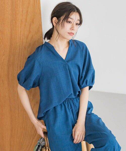 Droite lautreamont / ドロワットロートレアモン シャツ・ブラウス | タンブラーブッチャーキーネックブラウス≪手洗い可能≫ | 詳細6