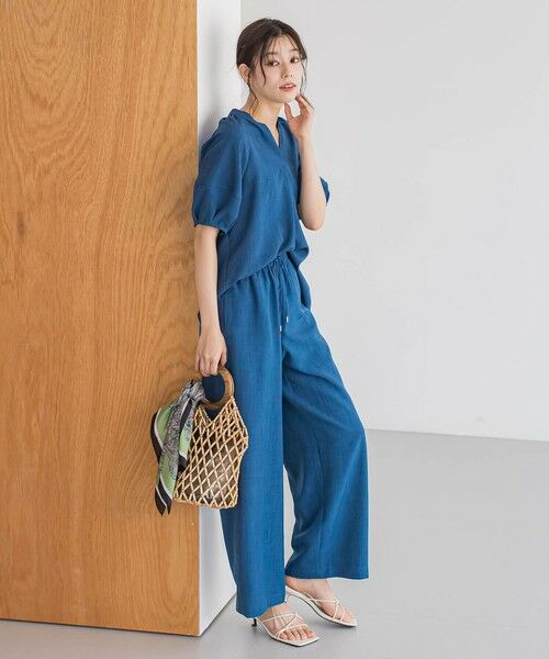 Droite lautreamont / ドロワットロートレアモン シャツ・ブラウス | タンブラーブッチャーキーネックブラウス≪手洗い可能≫ | 詳細1