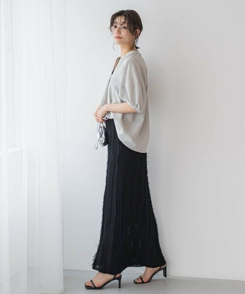 Droite lautreamont / ドロワットロートレアモン シャツ・ブラウス | タンブラーブッチャーキーネックブラウス≪手洗い可能≫ | 詳細16