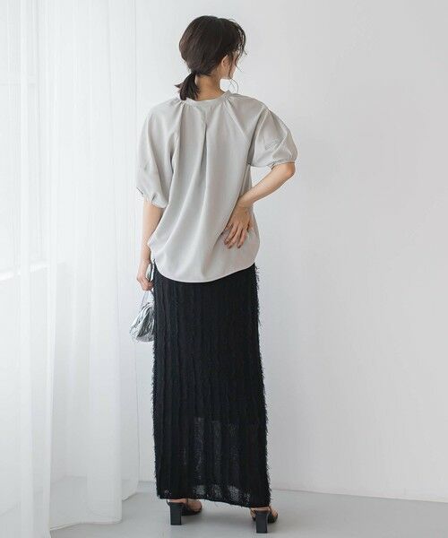 Droite lautreamont / ドロワットロートレアモン シャツ・ブラウス | タンブラーブッチャーキーネックブラウス≪手洗い可能≫ | 詳細17