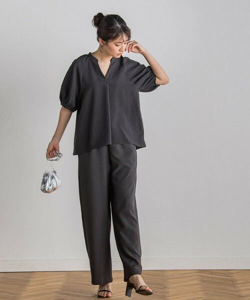 Droite lautreamont / ドロワットロートレアモン シャツ・ブラウス | タンブラーブッチャーキーネックブラウス≪手洗い可能≫ | 詳細23