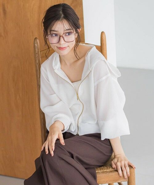 Droite lautreamont / ドロワットロートレアモン シャツ・ブラウス | 変わり織りメッシュパーカー≪手洗い可能≫ | 詳細5