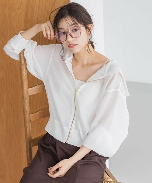 Droite lautreamont / ドロワットロートレアモン シャツ・ブラウス | 変わり織りメッシュパーカー≪手洗い可能≫ | 詳細6