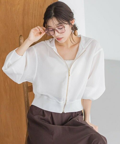 Droite lautreamont / ドロワットロートレアモン シャツ・ブラウス | 変わり織りメッシュパーカー≪手洗い可能≫ | 詳細7