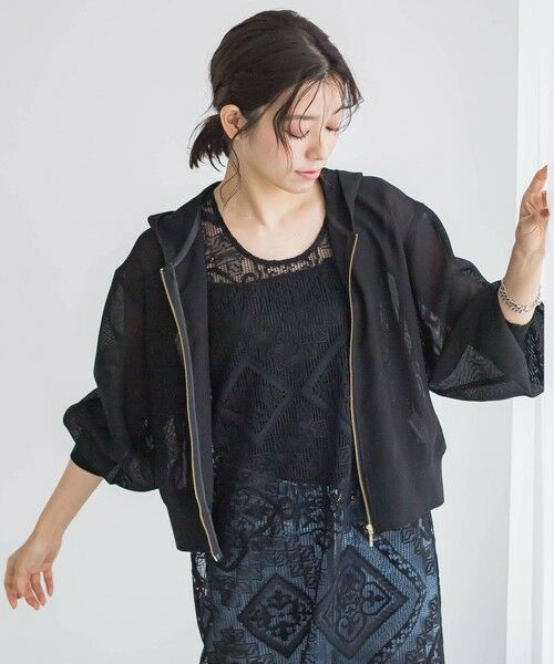 Droite lautreamont / ドロワットロートレアモン シャツ・ブラウス | 変わり織りメッシュパーカー≪手洗い可能≫ | 詳細17