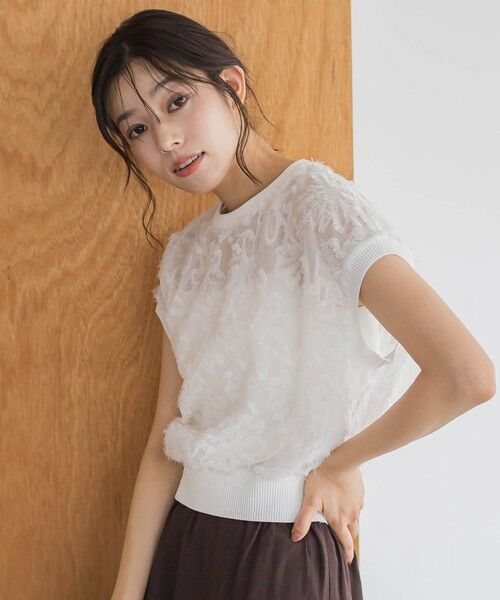 Droite lautreamont / ドロワットロートレアモン シャツ・ブラウス | シアーカットジャガードブラウス≪洗濯機で洗える≫ | 詳細4