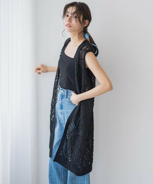 Droite lautreamont / ドロワットロートレアモン ダウンジャケット・ベスト | 刺繍レースジレ≪手洗い可能≫ | 詳細13