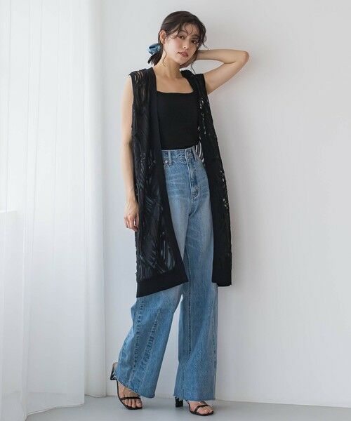 Droite lautreamont / ドロワットロートレアモン ダウンジャケット・ベスト | 刺繍レースジレ≪手洗い可能≫ | 詳細10