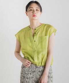 Droite lautreamont / ドロワットロートレアモン シャツ・ブラウス | リネンドロストノースリブラウス≪手洗い可能≫