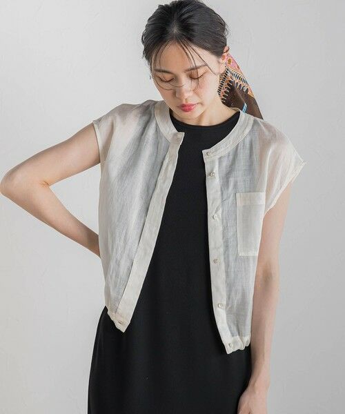 Droite lautreamont / ドロワットロートレアモン シャツ・ブラウス | リネンドロストノースリブラウス≪手洗い可能≫ | 詳細1