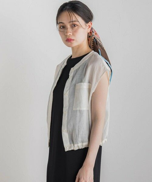 Droite lautreamont / ドロワットロートレアモン シャツ・ブラウス | リネンドロストノースリブラウス≪手洗い可能≫ | 詳細2