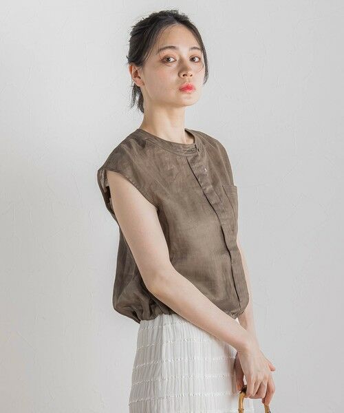 Droite lautreamont / ドロワットロートレアモン シャツ・ブラウス | リネンドロストノースリブラウス≪手洗い可能≫ | 詳細21