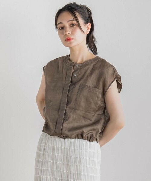 Droite lautreamont / ドロワットロートレアモン シャツ・ブラウス | リネンドロストノースリブラウス≪手洗い可能≫ | 詳細18