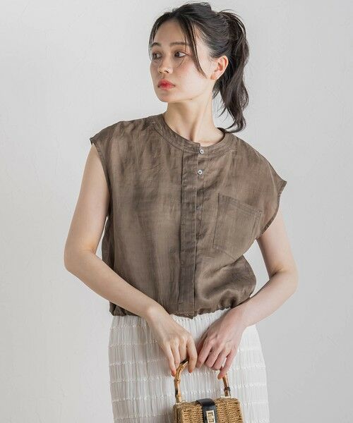 Droite lautreamont / ドロワットロートレアモン シャツ・ブラウス | リネンドロストノースリブラウス≪手洗い可能≫ | 詳細19