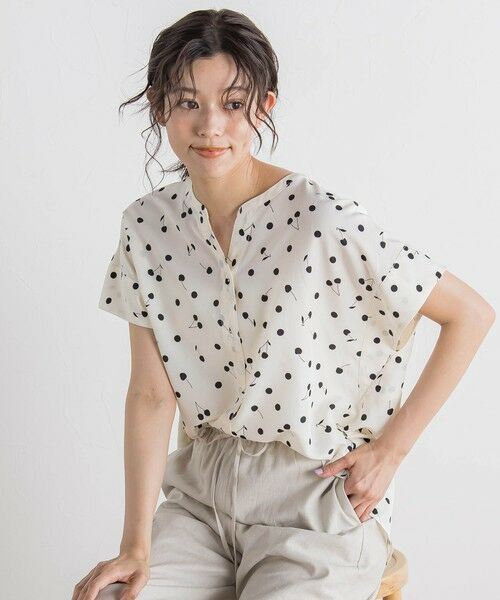 Droite lautreamont / ドロワットロートレアモン シャツ・ブラウス | サクランボドットプリントブラウス≪手洗い可能≫ | 詳細4