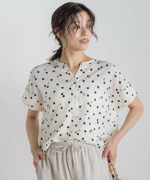 Droite lautreamont / ドロワットロートレアモン シャツ・ブラウス | サクランボドットプリントブラウス≪手洗い可能≫ | 詳細5