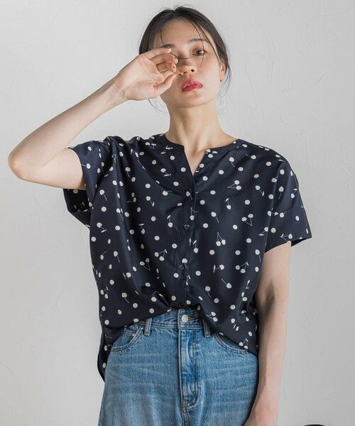 Droite lautreamont / ドロワットロートレアモン シャツ・ブラウス | サクランボドットプリントブラウス≪手洗い可能≫ | 詳細13