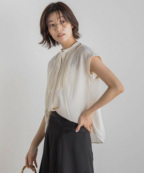 Droite lautreamont / ドロワットロートレアモン シャツ・ブラウス | 【WEB限定】コットンライクローンブラウス≪手洗い可能≫ | 詳細6