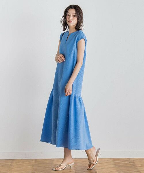 Droite lautreamont/ドロワットロートレアモン ワンダーウェーブクロスワンピース≪手洗い可能≫ ブルー S Droite lautreamont/ドロワットロートレアモン ワンダーウェーブクロスワンピース≪手洗い可能≫ ブルー S