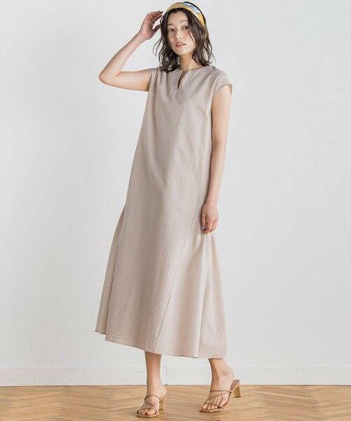 Droite lautreamont/ドロワットロートレアモン ワンダーウェーブクロスワンピース≪手洗い可能≫ ベージュ M Droite lautreamont/ドロワットロートレアモン ワンダーウェーブクロスワンピース≪手洗い可能≫ ベージュ M