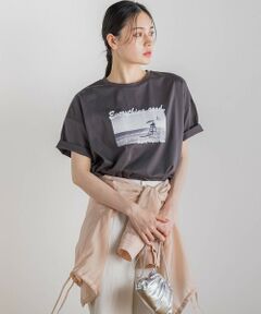 Droite lautreamont / ドロワットロートレアモン カットソー | ドライタッチコットンフォトTシャツ≪洗濯機で洗える≫