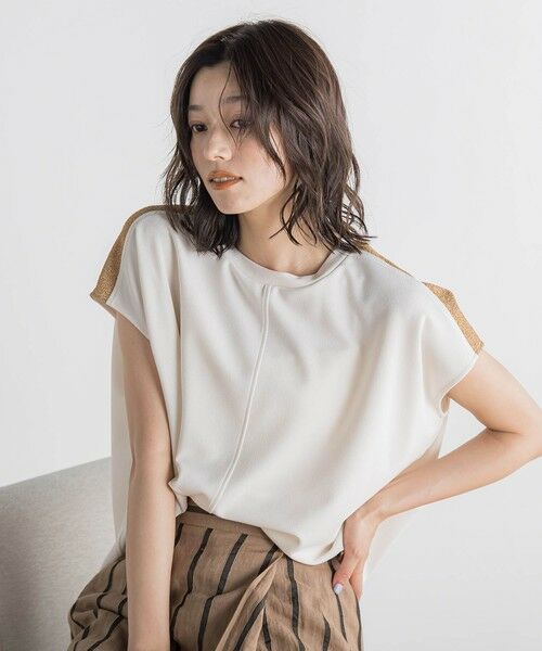 Droite lautreamont / ドロワットロートレアモン カットソー | 【WEB限定】カットジョーゼット肩ラメプルオーバー≪手洗い可能≫ | 詳細6