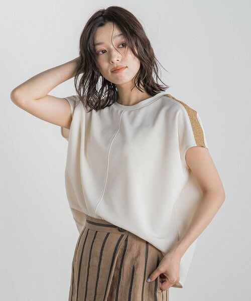 Droite lautreamont / ドロワットロートレアモン カットソー | 【WEB限定】カットジョーゼット肩ラメプルオーバー≪手洗い可能≫ | 詳細7