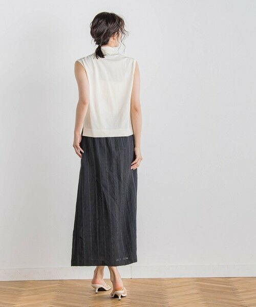 Droite lautreamont / ドロワットロートレアモン ミニ・ひざ丈スカート | リネンストライプスカート≪手洗い可能≫ | 詳細3