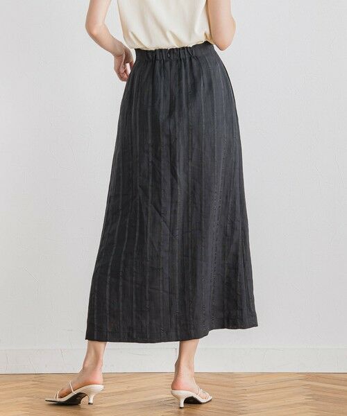 Droite lautreamont / ドロワットロートレアモン ミニ・ひざ丈スカート | リネンストライプスカート≪手洗い可能≫ | 詳細6