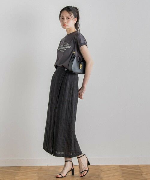 Droite lautreamont / ドロワットロートレアモン ミニ・ひざ丈スカート | リネンストライプスカート≪手洗い可能≫ | 詳細9