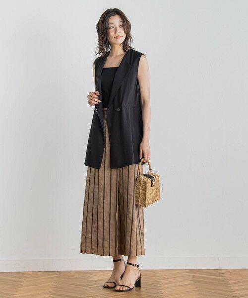 Droite lautreamont / ドロワットロートレアモン ミニ・ひざ丈スカート | リネンストライプスカート≪手洗い可能≫ | 詳細21