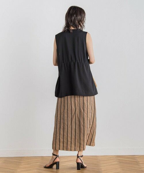 Droite lautreamont / ドロワットロートレアモン ミニ・ひざ丈スカート | リネンストライプスカート≪手洗い可能≫ | 詳細22