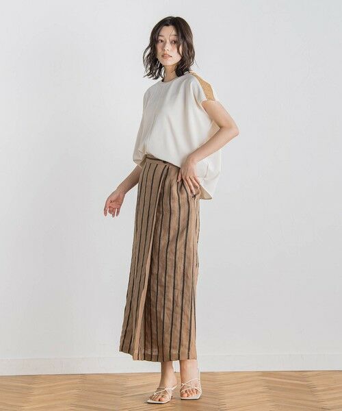 Droite lautreamont / ドロワットロートレアモン ミニ・ひざ丈スカート | リネンストライプスカート≪手洗い可能≫ | 詳細24