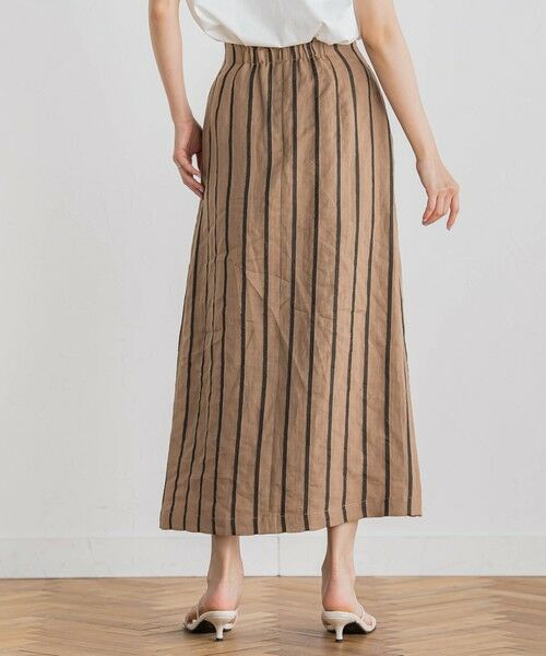 Droite lautreamont / ドロワットロートレアモン ミニ・ひざ丈スカート | リネンストライプスカート≪手洗い可能≫ | 詳細18