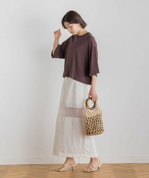 Droite lautreamont / ドロワットロートレアモン ミニ・ひざ丈スカート | 【CLANE】 シアーストレッチストレートスカート≪手洗い可能≫ | 詳細2