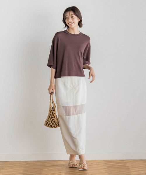 Droite lautreamont / ドロワットロートレアモン ミニ・ひざ丈スカート | 【CLANE】 シアーストレッチストレートスカート≪手洗い可能≫ | 詳細4