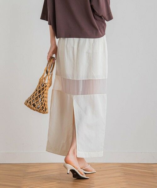 Droite lautreamont / ドロワットロートレアモン ミニ・ひざ丈スカート | 【CLANE】 シアーストレッチストレートスカート≪手洗い可能≫ | 詳細7