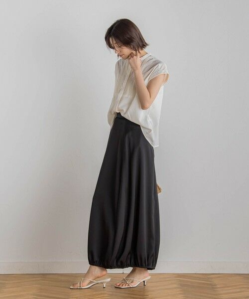 Droite lautreamont / ドロワットロートレアモン ミニ・ひざ丈スカート | 【CLANE】サテンバルーンスカート≪手洗い可能≫ | 詳細2