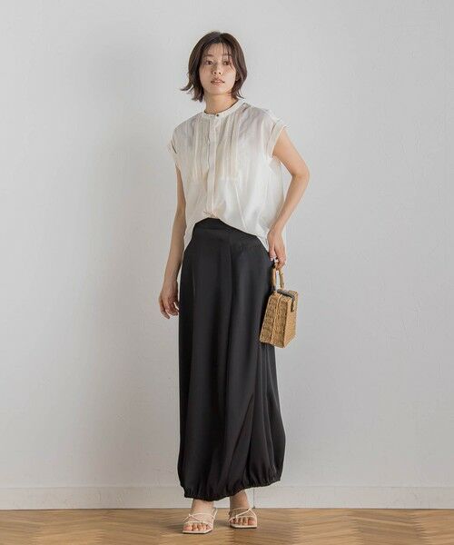 Droite lautreamont / ドロワットロートレアモン ミニ・ひざ丈スカート | 【CLANE】サテンバルーンスカート≪手洗い可能≫ | 詳細4