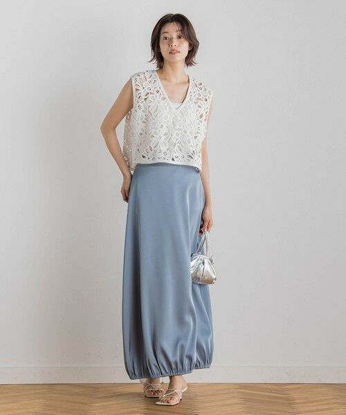 Droite lautreamont / ドロワットロートレアモン ミニ・ひざ丈スカート | 【CLANE】サテンバルーンスカート≪手洗い可能≫ | 詳細15