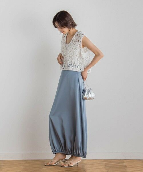 Droite lautreamont / ドロワットロートレアモン ミニ・ひざ丈スカート | 【CLANE】サテンバルーンスカート≪手洗い可能≫ | 詳細16