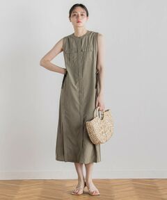 Droite lautreamont / ドロワットロートレアモン ロング・マキシ丈ワンピース | 麻調リブシャツワンピース≪手洗い可能≫