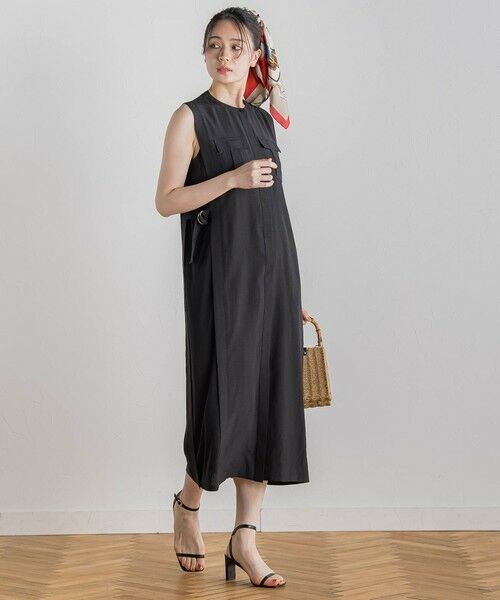 Droite lautreamont / ドロワットロートレアモン ロング・マキシ丈ワンピース | 麻調リブシャツワンピース≪手洗い可能≫ | 詳細3