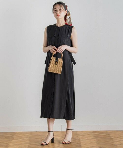 Droite lautreamont / ドロワットロートレアモン ロング・マキシ丈ワンピース | 麻調リブシャツワンピース≪手洗い可能≫ | 詳細4