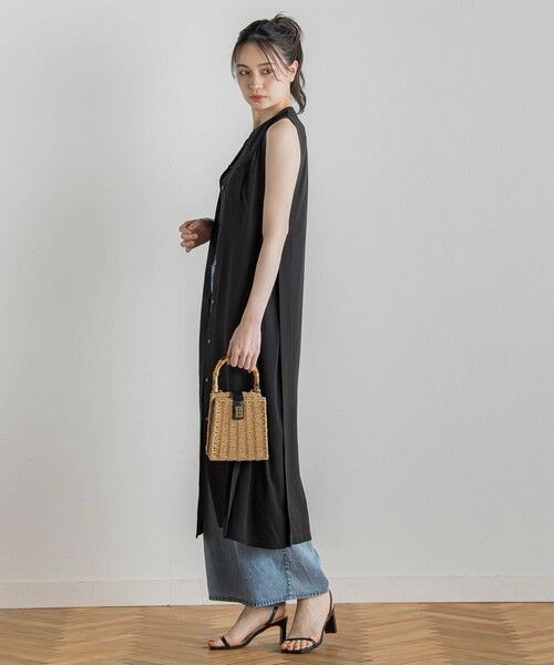 Droite lautreamont / ドロワットロートレアモン ロング・マキシ丈ワンピース | 麻調リブシャツワンピース≪手洗い可能≫ | 詳細6