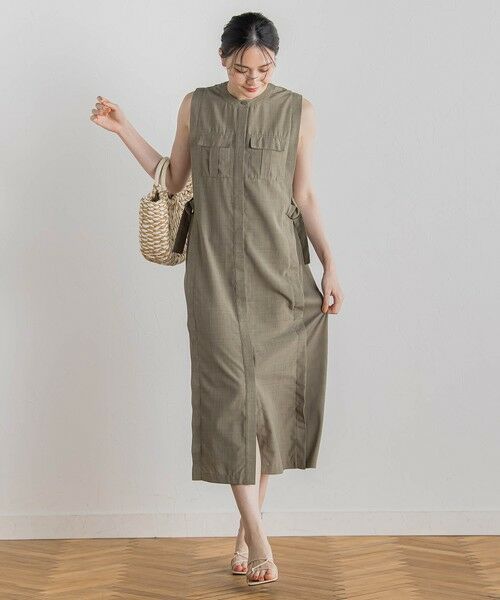 Droite lautreamont / ドロワットロートレアモン ロング・マキシ丈ワンピース | 麻調リブシャツワンピース≪手洗い可能≫ | 詳細13