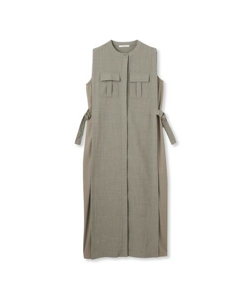 Droite lautreamont / ドロワットロートレアモン ロング・マキシ丈ワンピース | 麻調リブシャツワンピース≪手洗い可能≫ | 詳細14