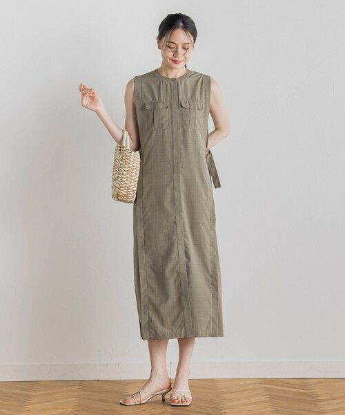 Droite lautreamont / ドロワットロートレアモン ロング・マキシ丈ワンピース | 麻調リブシャツワンピース≪手洗い可能≫ | 詳細10